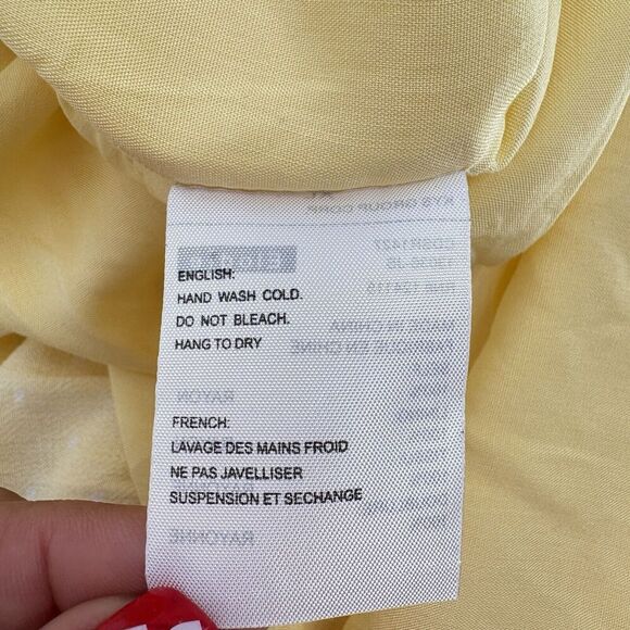 $99 Elodie Women's Yellow Half Sleeve Smocked Polka Dot Midi‎ Dress Size XLarge - Picture 12 of 12